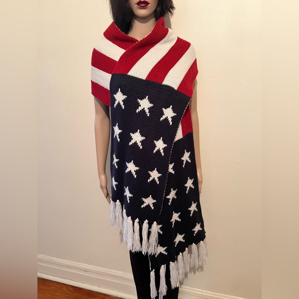 Red, white and blue scarf